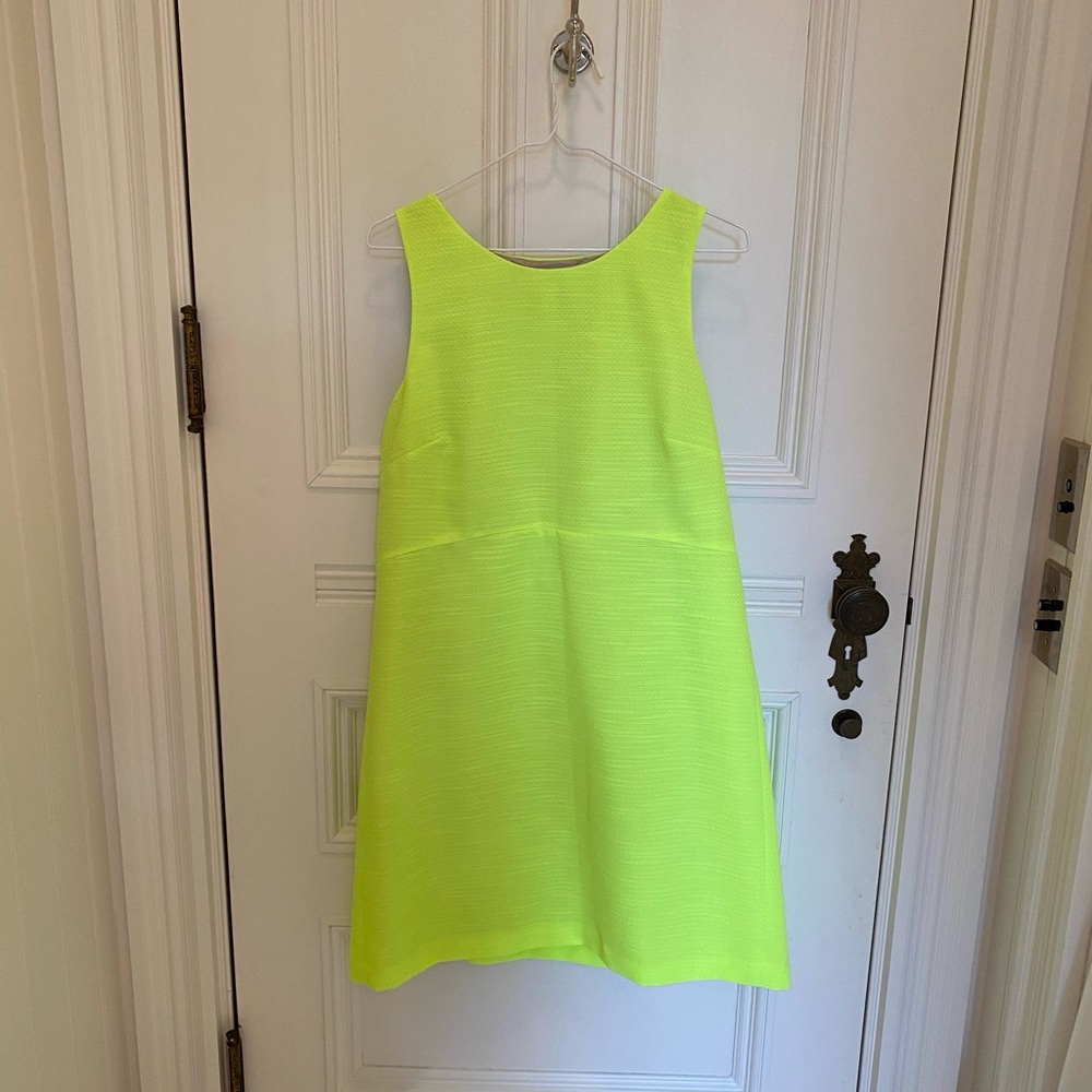 Neon yellow peek a boo dress!
